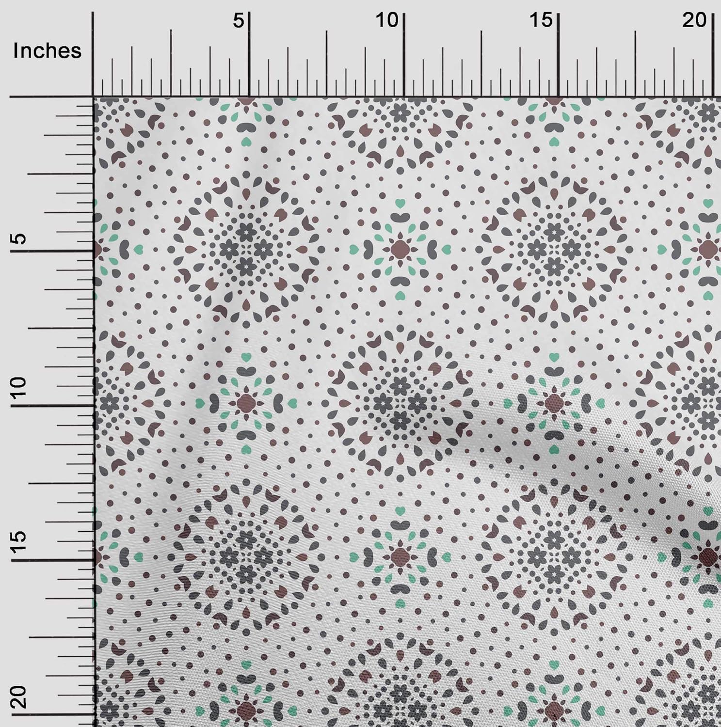 oneOone Cotton Jersey Gray Fabric Floral,Heart & Dots Quilting Supplies Print Sewing Fabric by The Yard 58 Inch Wide