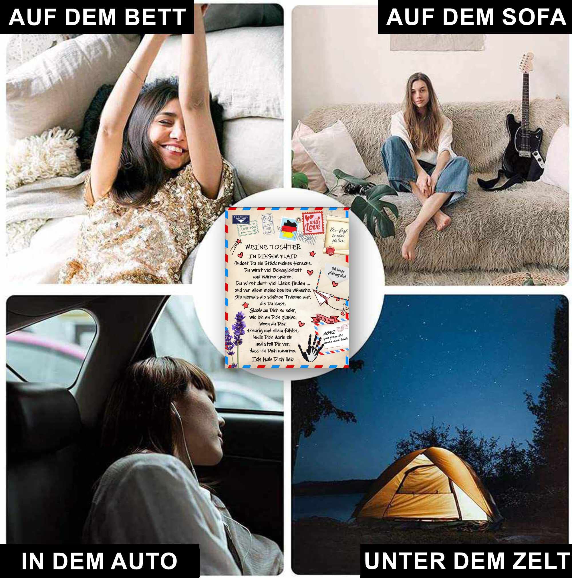Personalisierte Decke Für Tochter Von Mama – 140x180 Cm, Mikrofaser, Geschenk Für Geburtstag & Weihnachten
