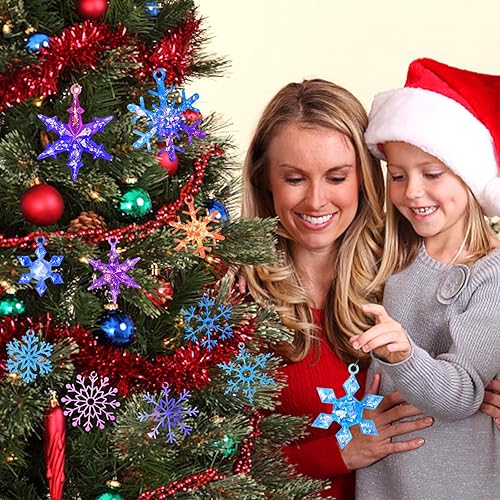 Miniatura 6 de Actvty Moldes de resina de copo de nieve de silicona, 9 piezas de moldes de fundición de resina de copo de nieve, moldes de resina de adorno de