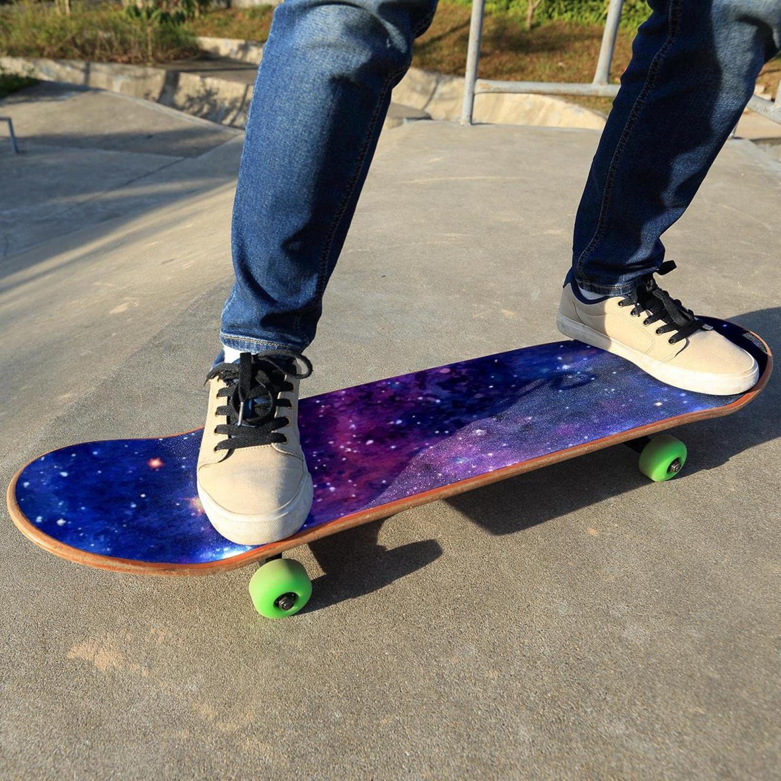 Watercolor Galaxy Lot de 2 feuilles de papier abrasif pour planche de skateboard et longboard