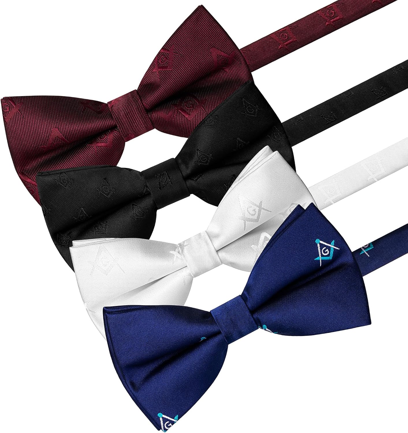 AMITER Masonic Bow Ties, Pre-tied Adjustable Bowties for Freemason Party Wedding