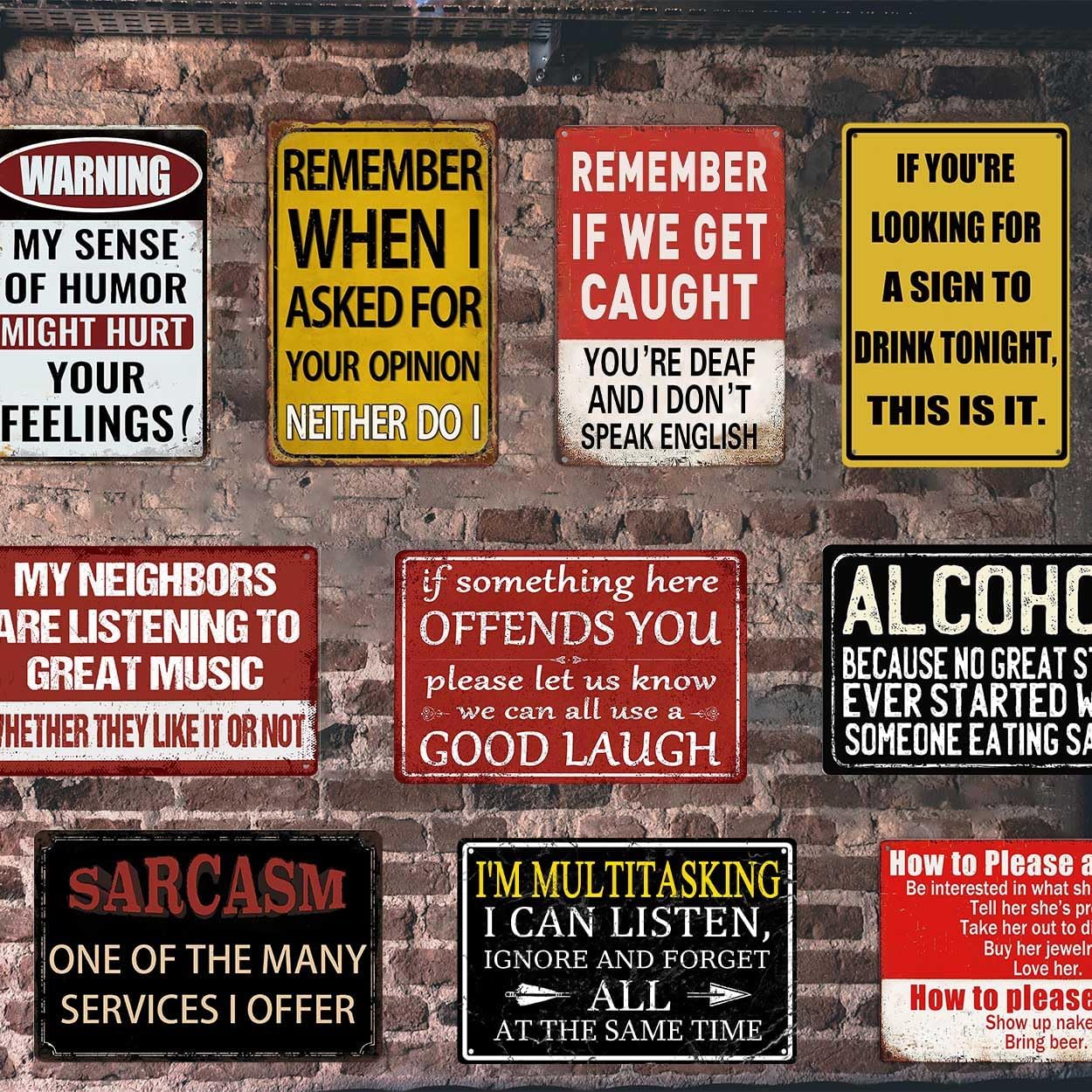 Funny Bar Signs for Home Bar Wall Art - Man Cave Decor Garage Signs for Men - Vintage Bar Metal Tin Signs 10-Piece Set - Basement Pub Wall Decor Gifts 8x12 Inch - Image 6