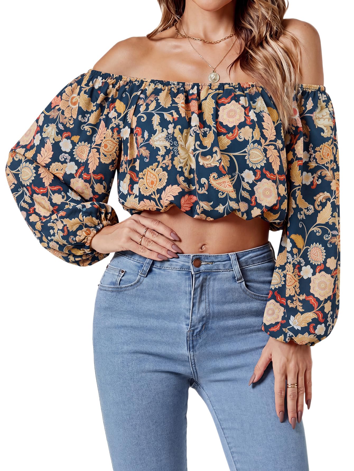 Umenlele Women's Off Shoulder Crop Top