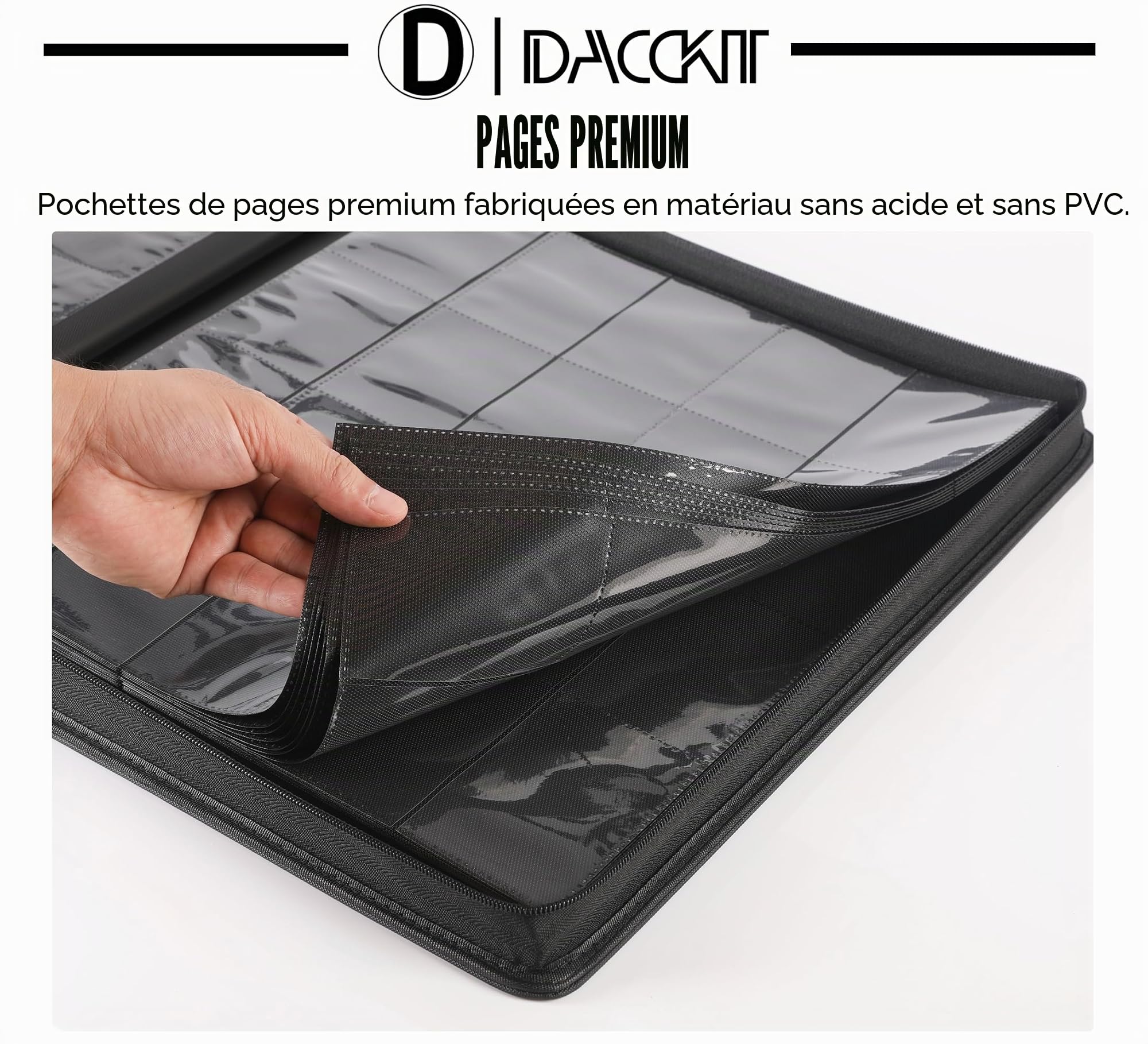 Classeur de cartes de qualité supérieure 20 pochettes – Peut contenir 2 000 cartes, album de cartes sans anneaux de 12,7 x 10,2 cm avec pochettes compatible avec cartes à collectionner et de sport