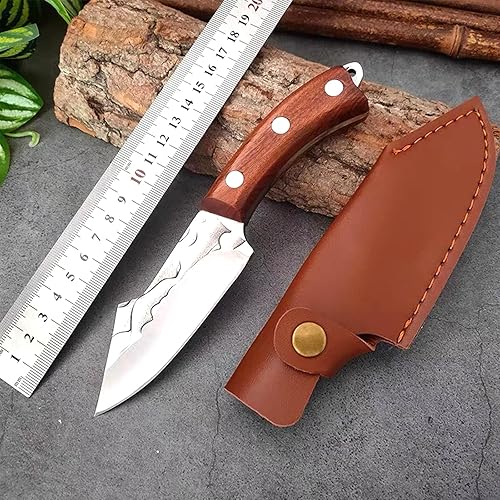 Cuchillo de hoja fija, cuchillo táctico de supervivencia de 7.1 pulgadas con funda, cuchillo de espiga completa de hoja fija para acampar al aire