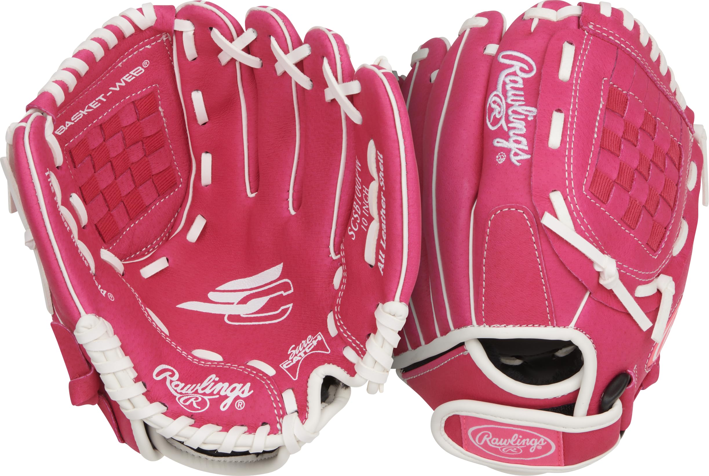 Rawlings Sure Catch 10 Inch Pink White Glove