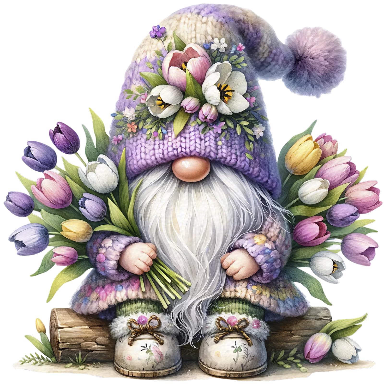 Fountor Uk-Op-Nf-11 Gnome Paint By Numbers For Adults, Gnome Adult Paint By Numbers Canvas Kits Without Frame, Diy Acrylic Number Painting Adults For Gifts Home Wall Decor 16X16 Inch
