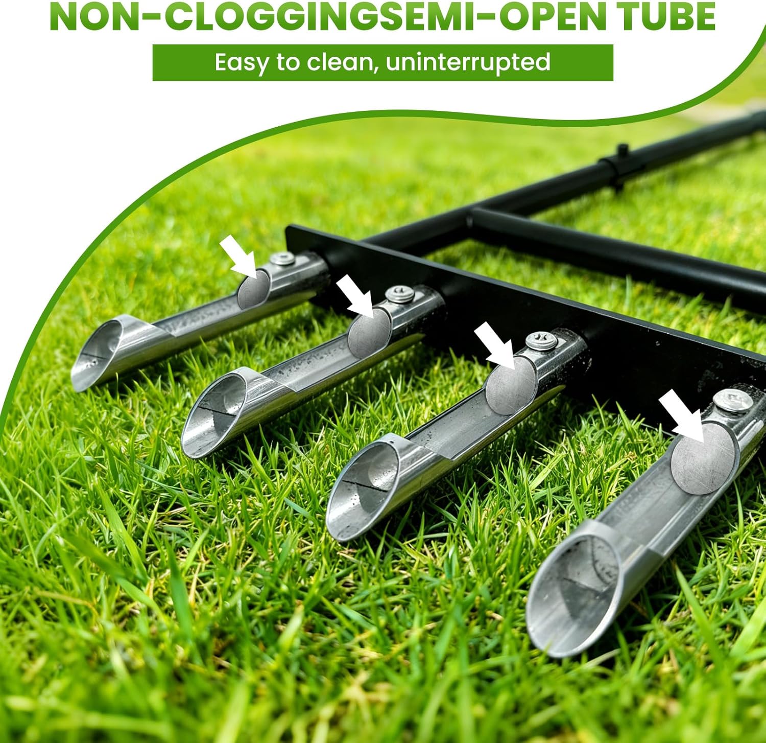 Aerator Lawn Tool,Core Aerator Lawn Tool with 4 Tines for Gardening,Easy Assembled Manual Grass Aerator with Steel Material for Yard Care Health Soil,Suitable for Soft Soil（Water Before Use）