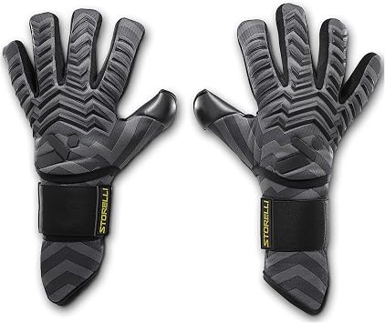 Storelli Electric Goalkeeper Gloves, High-Impact Hand Protection with 5 Removable Finger Spines and Wrist Strap
