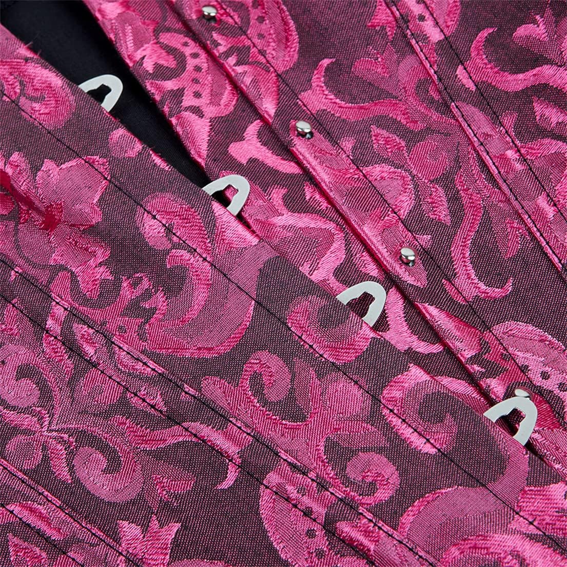 frawirshau Women's Lace Up Boned Overbust Corset Bustier Lingerie Bodyshaper Top - Image 6