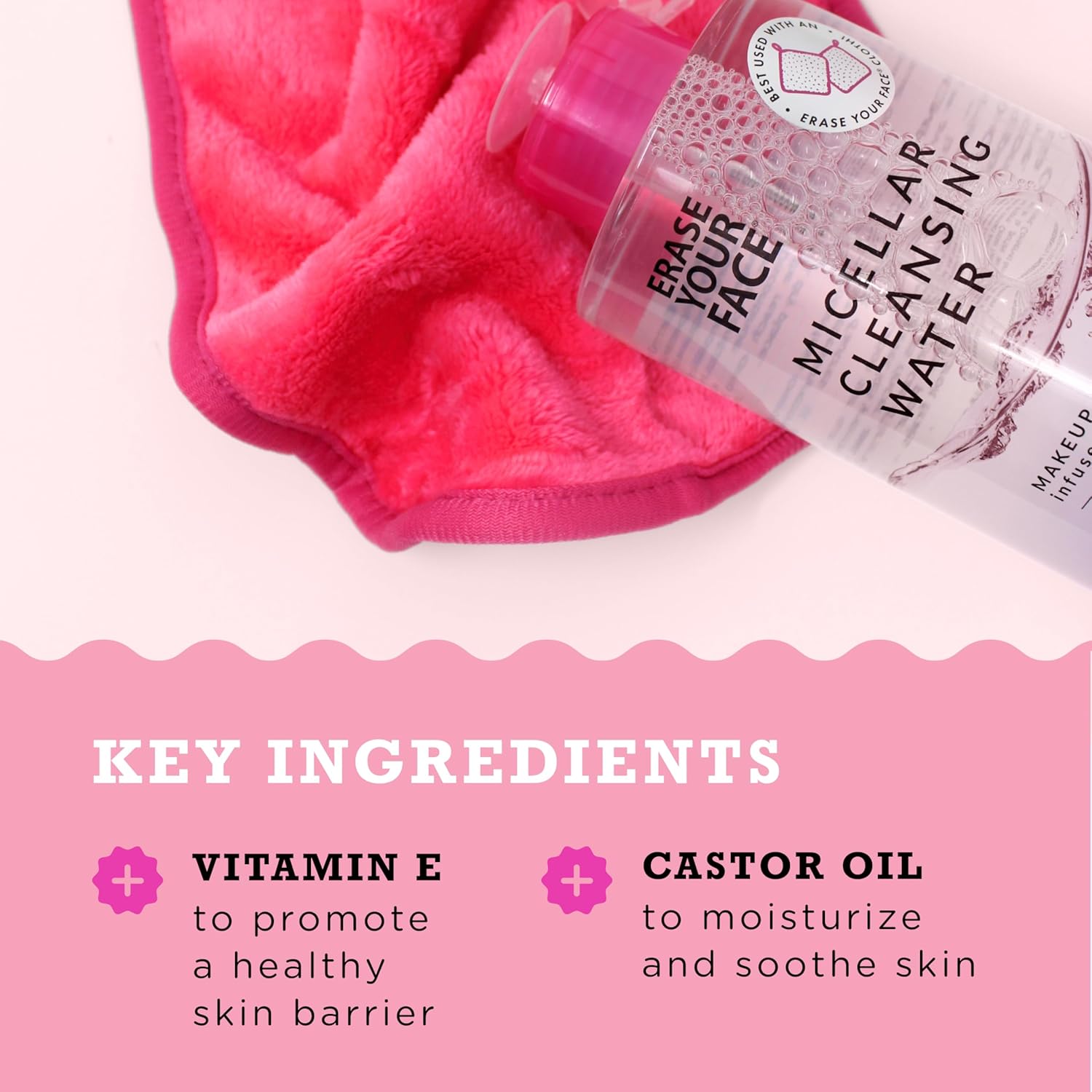 ERASE YOUR FACE Micellar Cleansing Water - Hydrating Micellar Water to Help Remove Makeup, Cleanse Skin & Reveal a Soft, Radiant Complexion - Suitable for Sensitive Skin (16.9 Fl Oz) - Image 3