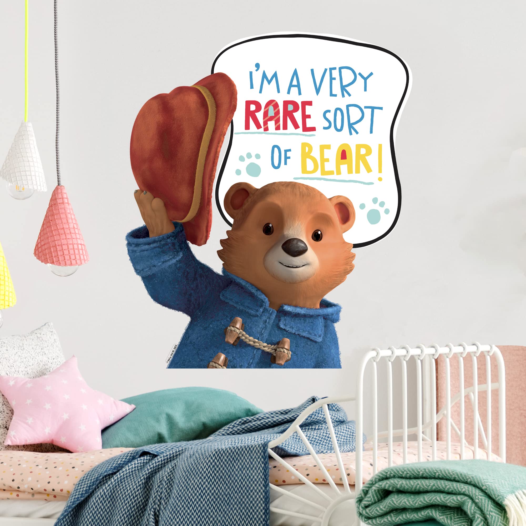 Themed Pink Paddington Tv Wall Sticker - Rare Sort Of Bear Wall Decal Kids Art (60Cm Height X 50Cm Width)