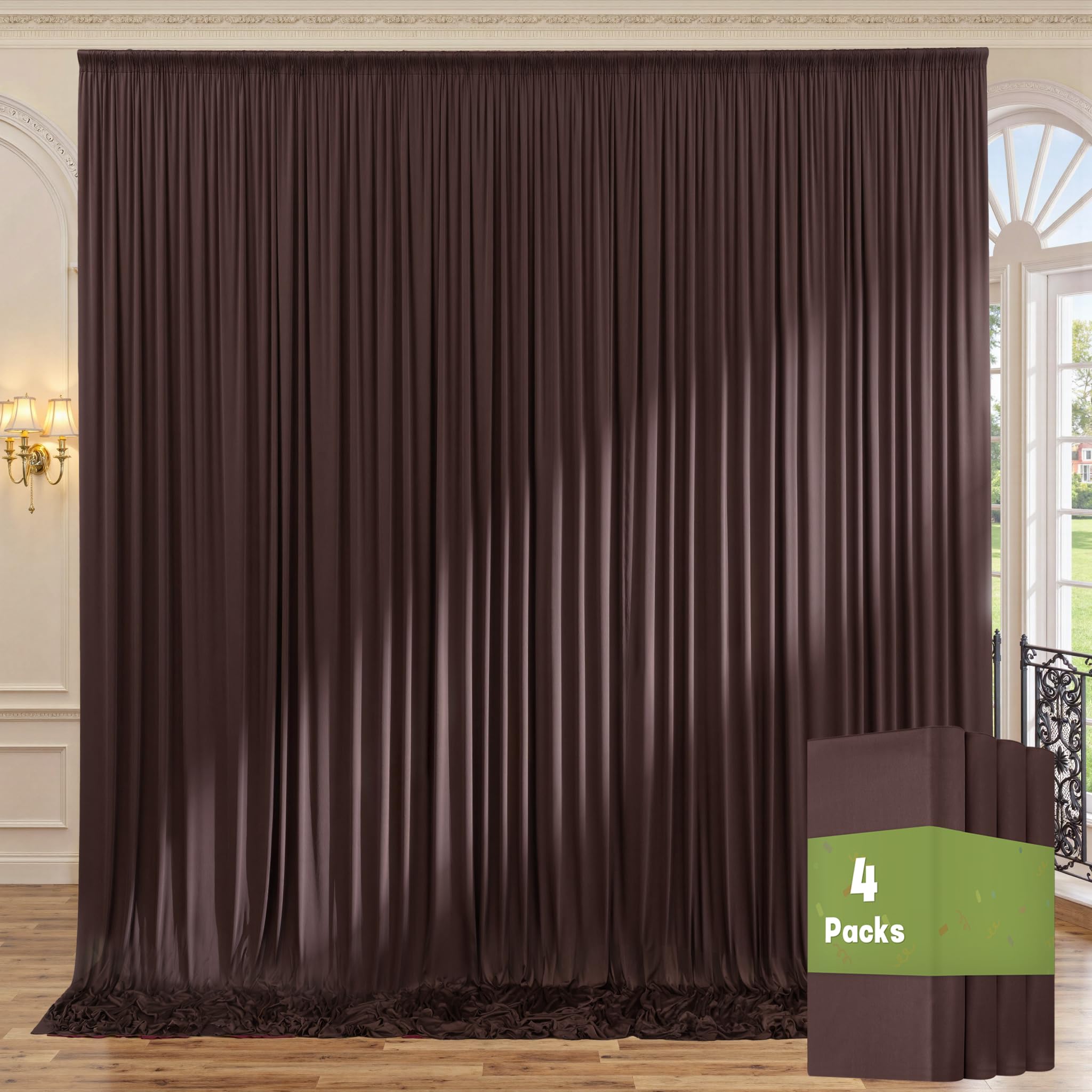 10ft x 10ft Wrinkle Free Black Backdrop Curtains for Parties, 2 Panels 5ftx10ft Polyester Photo Backdrop Drapes for Wedding Birthday Graduation Photography Background — view 74
