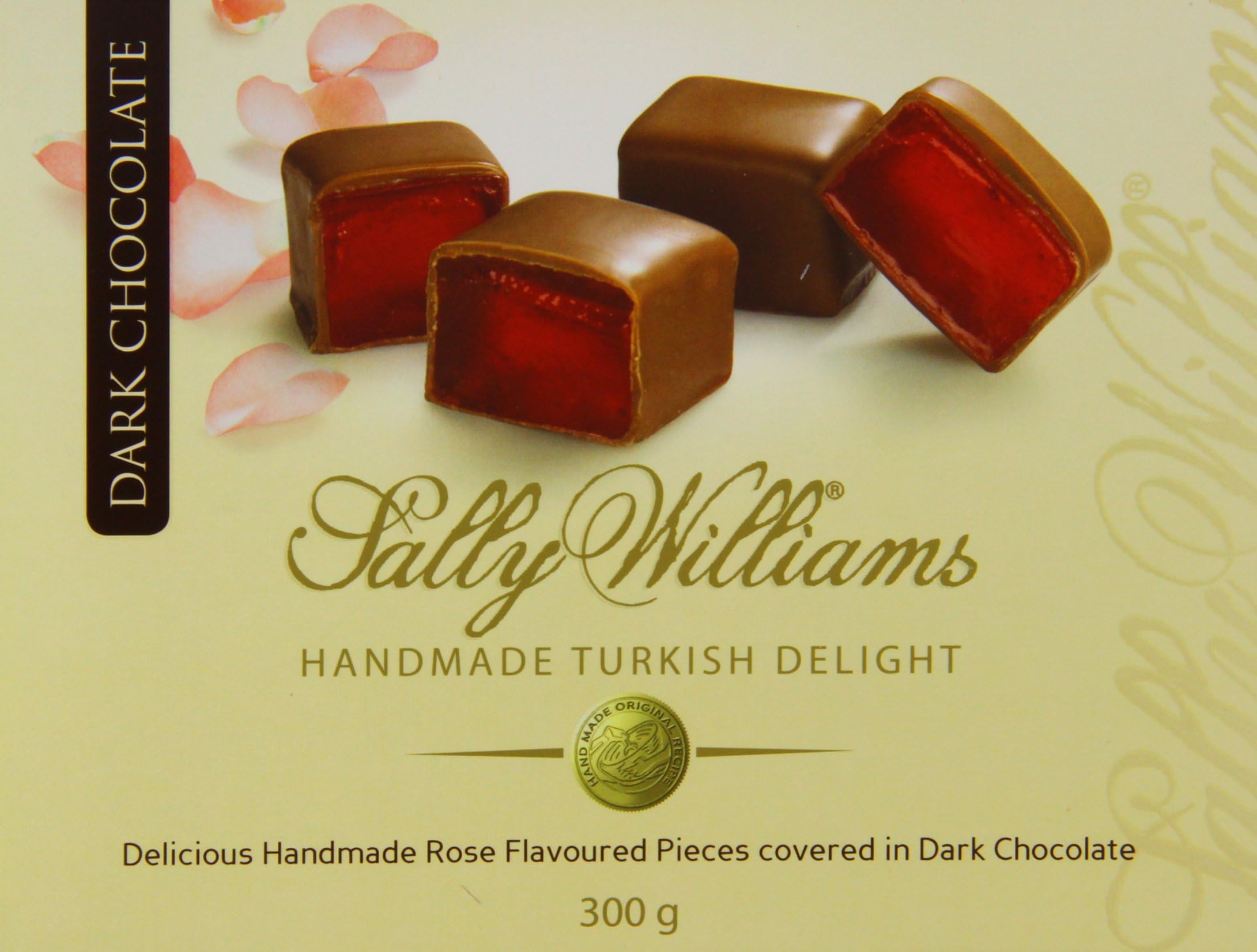 Dark Chocolate Enrobed Rose Turkish Delight 300 g (Pack of 2)