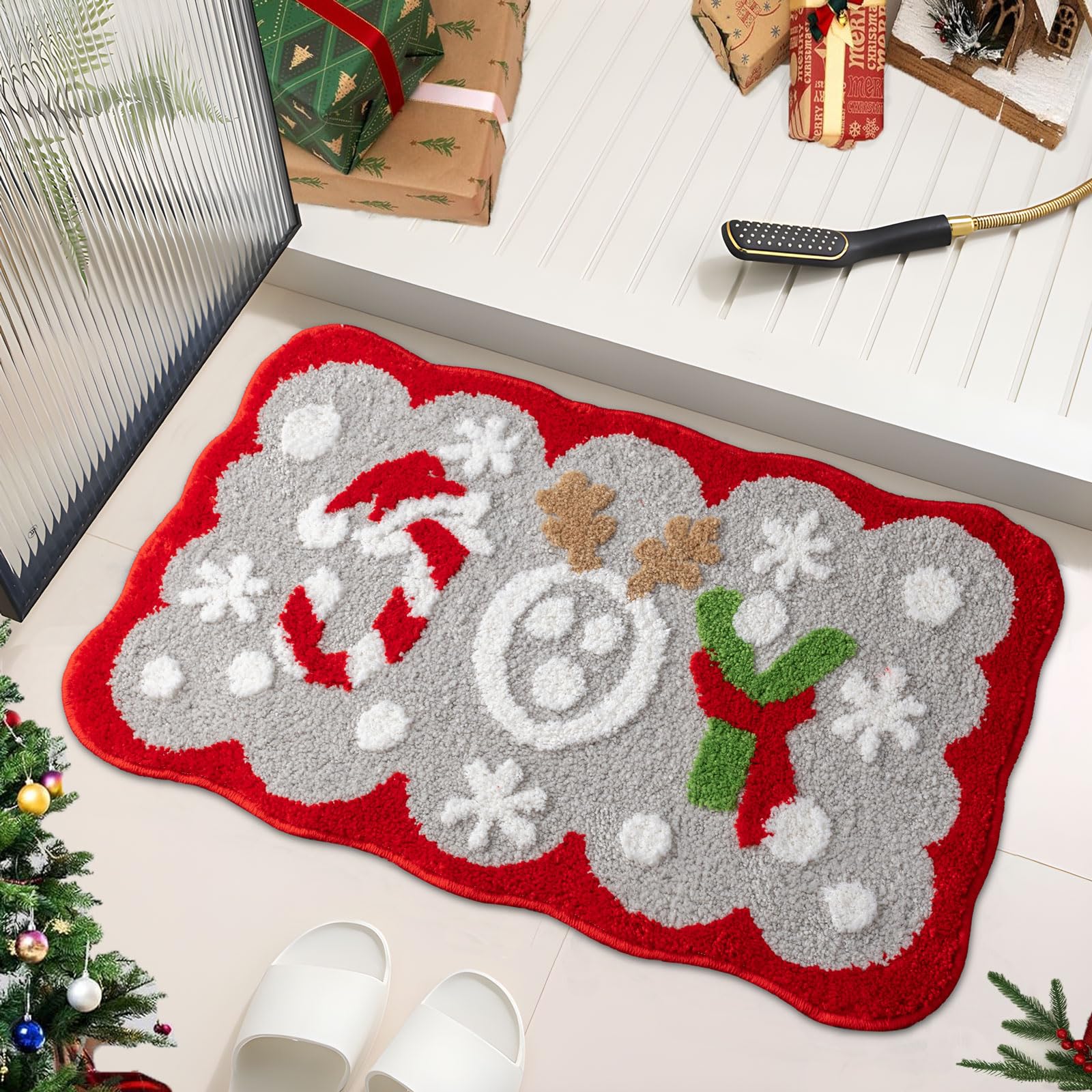Urtlmaji Christmas Bathroom Rugs, Christmas Decorations