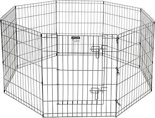 Miniatura 5 de Pet Trex Parque de juegos para perros ocho paneles altos, Negro