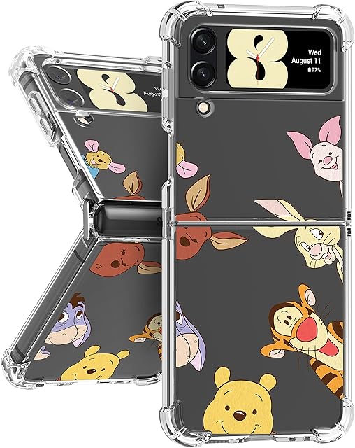 Noelind Winni Family for Samsung Galaxy Z Flip 4 Cute Cartoon Character Design Phone Cases for Boys Girls Teens Kids Women Kawaii Cool Funny Unique Soft TPU Cover for Samsung Galaxy Z Flip 4