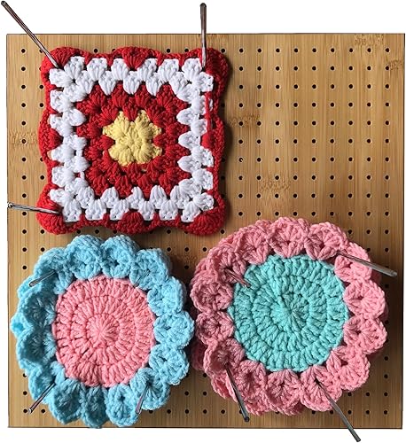 Miniatura 2 de Tabla de bloqueo de ganchillo de bambú de 11.5 pulgadas con 20 marcadores de punto de ganchillo, 5 agujas romas de costura de ojo grande y 20 pines