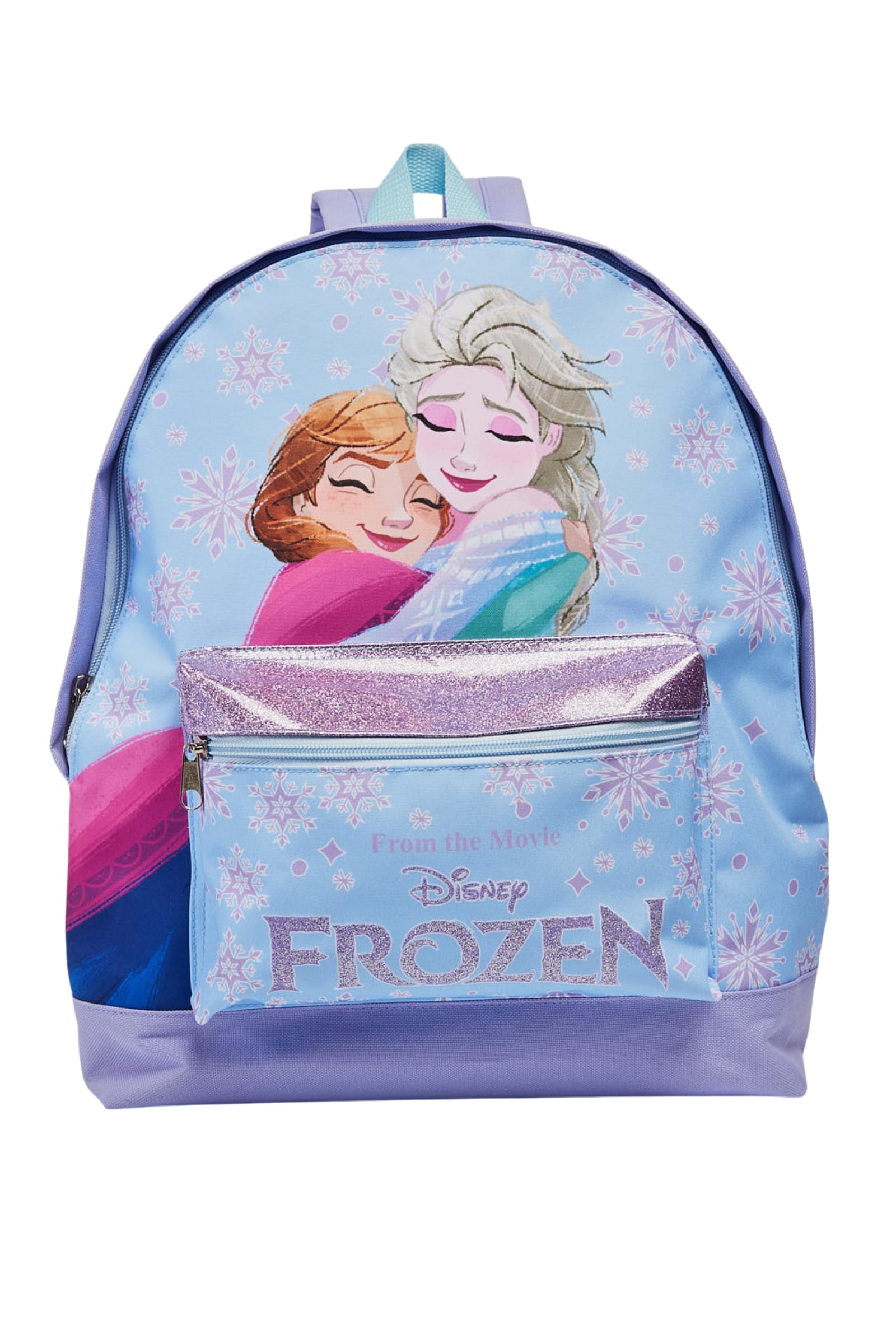 Disney Girls Blue Frozen Backpack – Anna & Elsa School Bags For With Front Pocket – Travel Sports Rucksack Bag.
