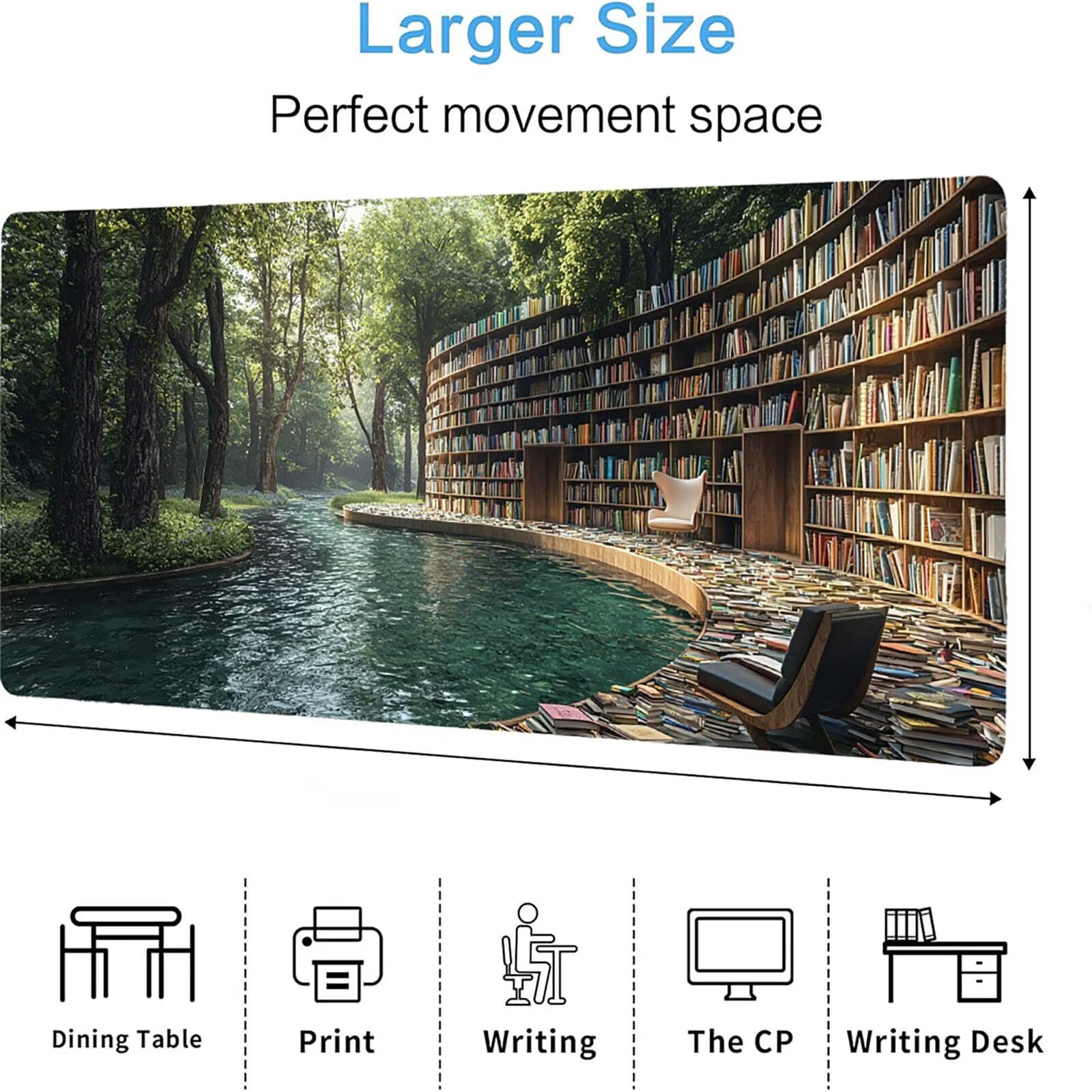 Podkładka pod mysz z drzewem, podkładka pod mysz do gier XXL 1200 x 600 x 5 mm, podkładka na biurko dla graczy, bardzo duża bezszwowa mata na stół dla graczy, antypoślizgowa podstawa, wodoodporna