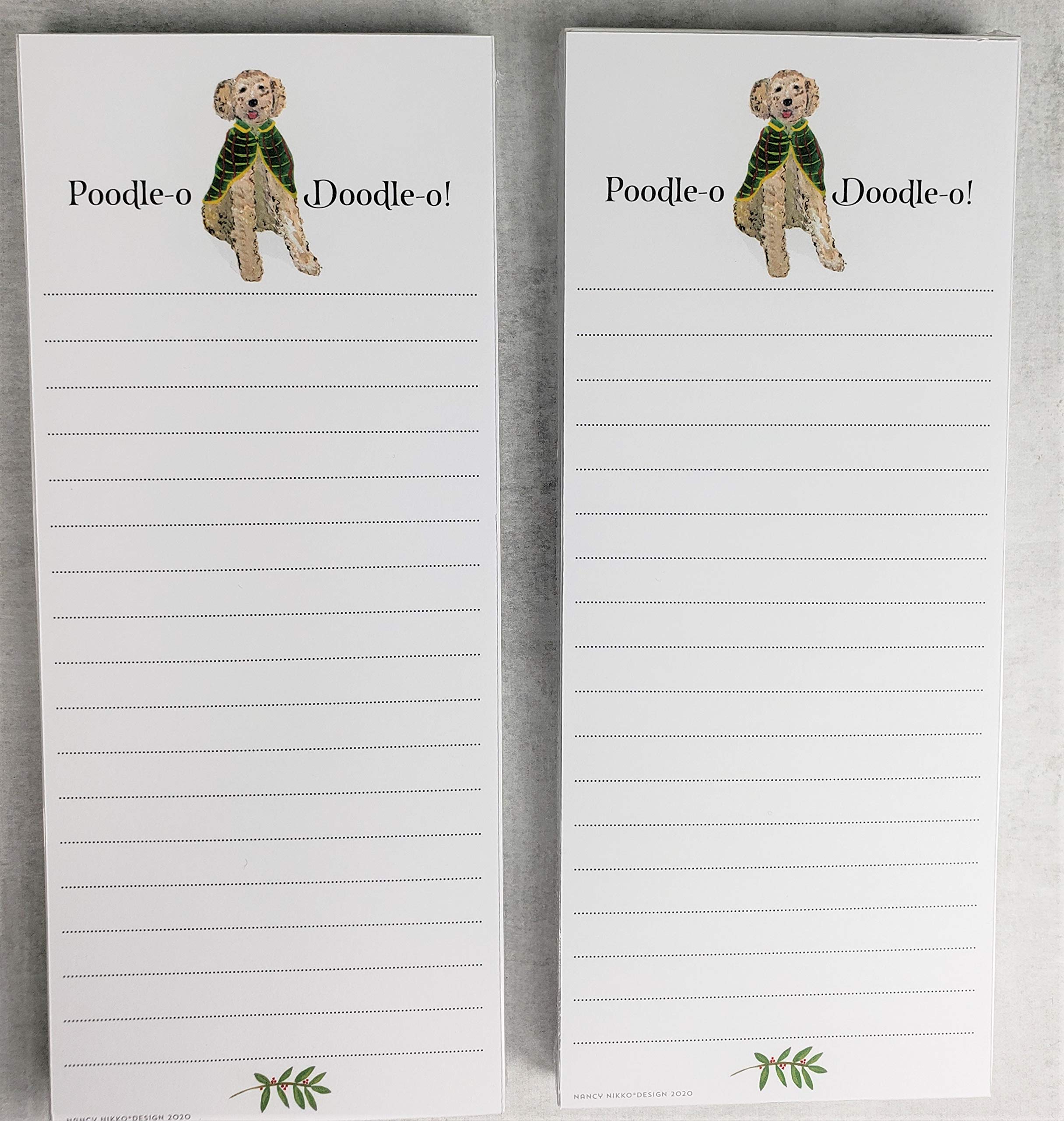 Nancy NikkoPOODLE Refrigerator Notepads - SET OF TWO PADS