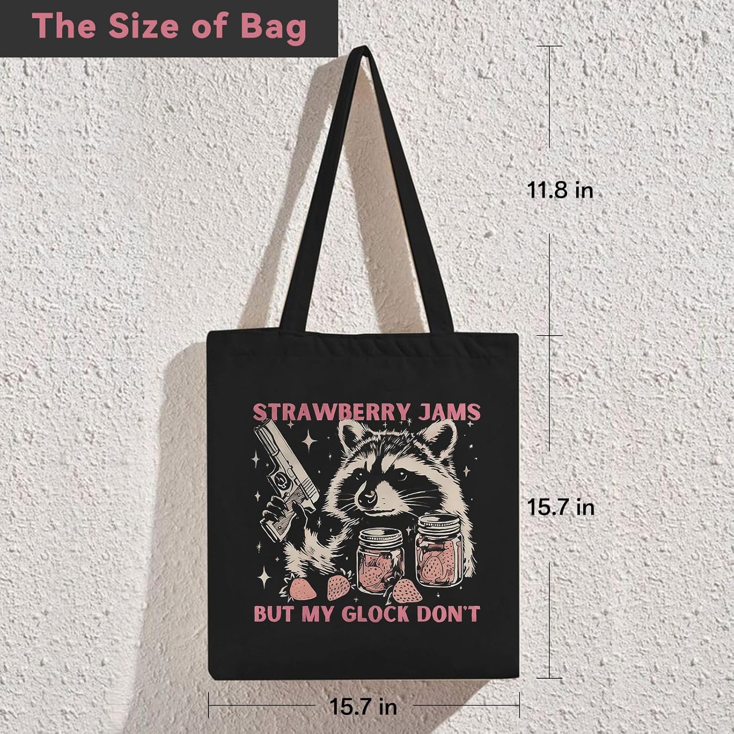 Canvas Aesthetic Tote Bag for Women Cute Trendy Animal Graphic Shoulder Shopping Tote Bags with Zipper Pockets - Image 3