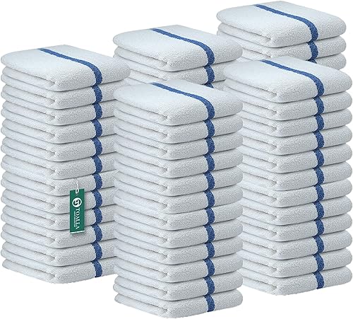 Juego de 60 trapos de cocina de 10 libras, 16 x 19 pulgadas, 100 % algodón, con doble costura, lista para ruta, absorbente, juego de toallas de