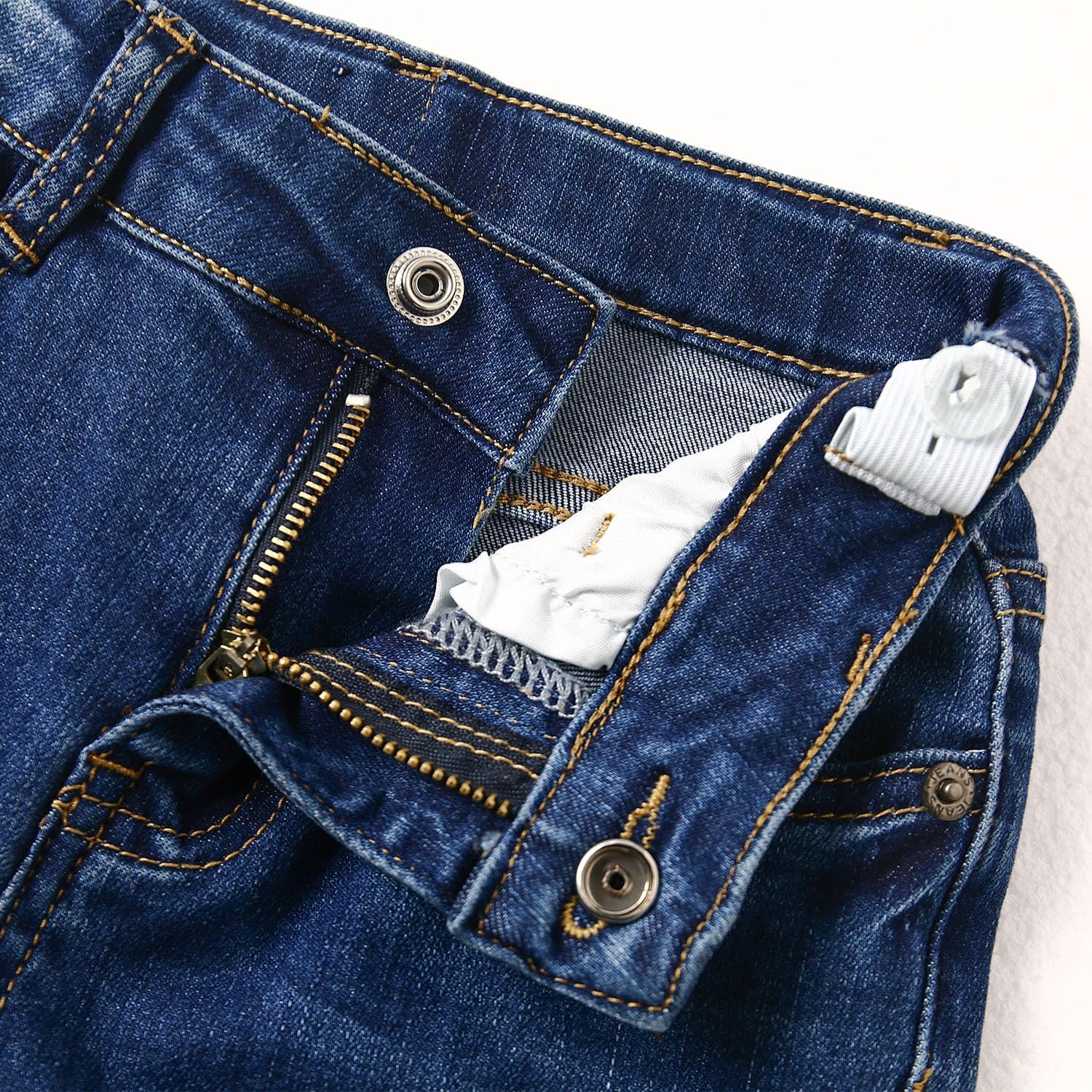 KIDSCOOL SPACE Girls Slim Jeans,Elastic Waistband Inside Baby Little Big Girl Ripped Holes Denim Pants - Image 5