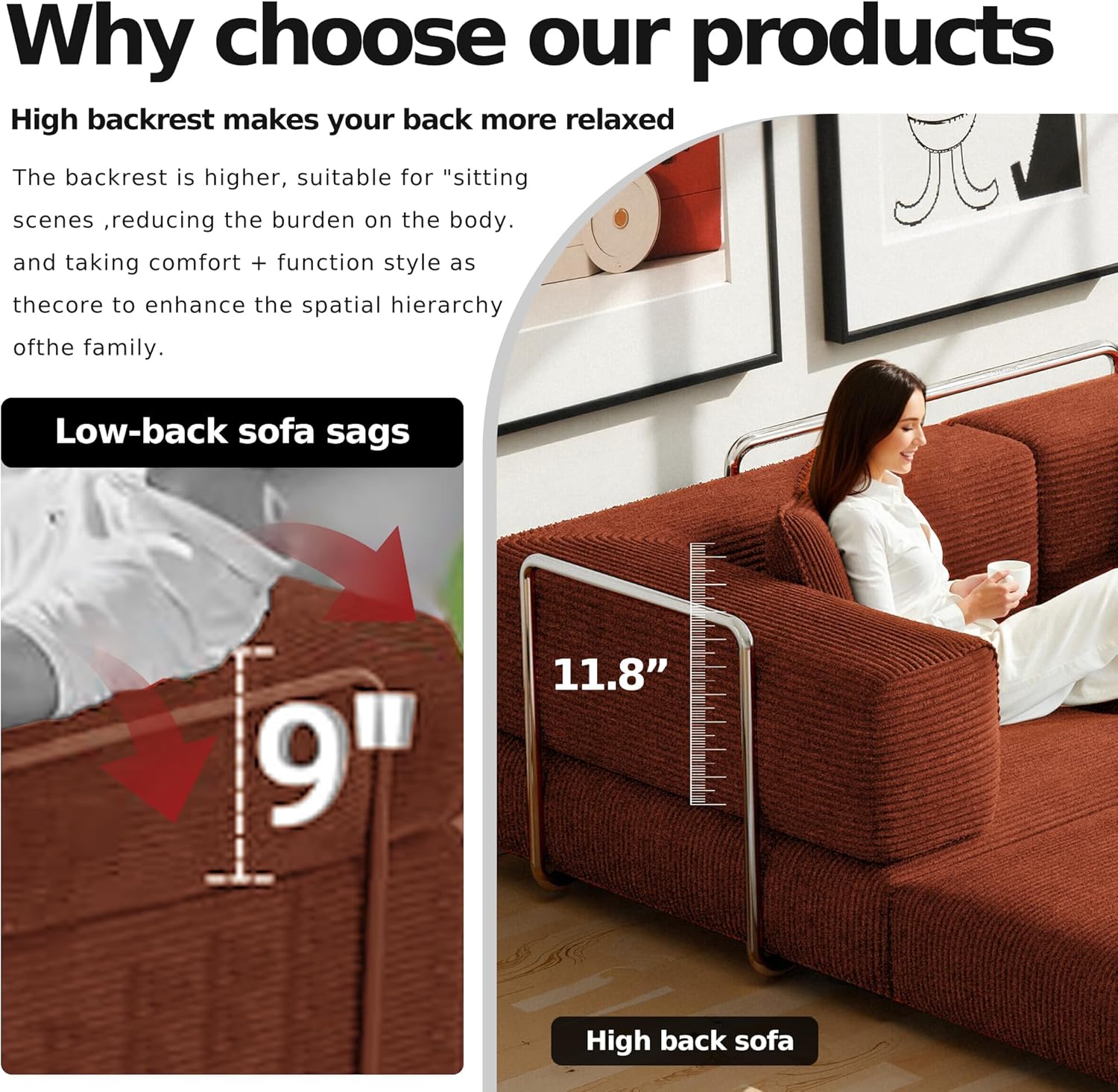 79" Convertible Floor Sofa Bed,Corduroy Sleeper Sofa with Side Pocket and Fixed-Shape Frame,5-in-1 DIY Foldable Couch for Living Room,Bedroom(Orange)