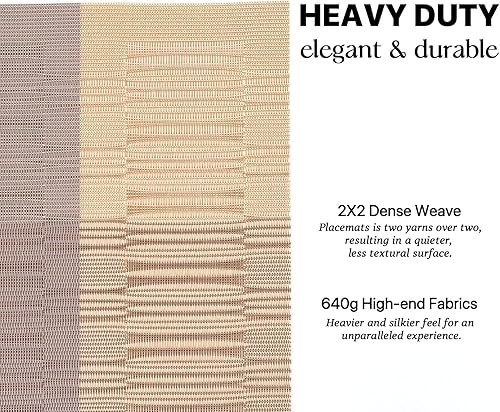 Miniatura 24 de LEXMORE Juego de 6 manteles individuales tejidos de vinilo/plástico para mesa de cocina, interior/exterior, lavables, manteles individuales lavables