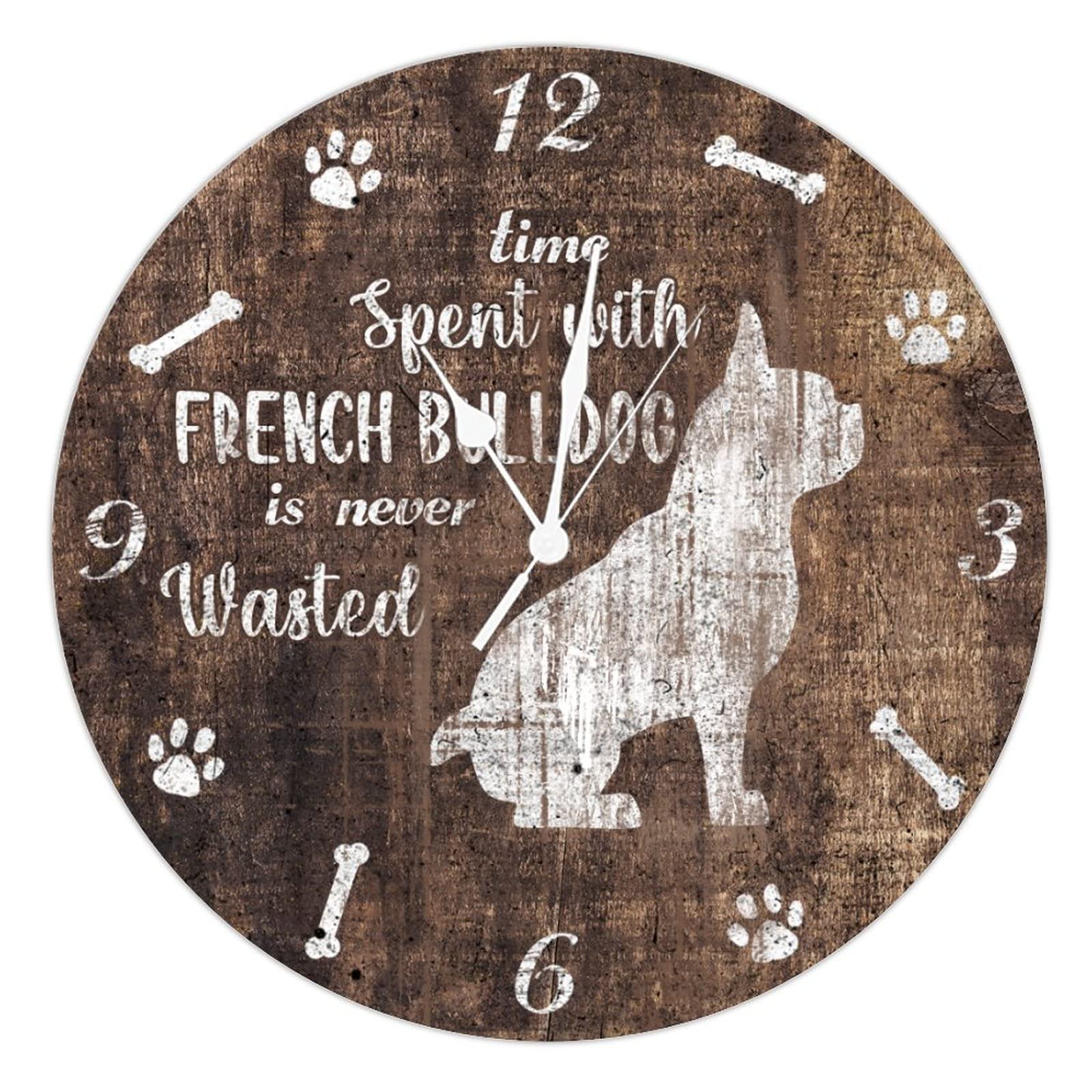 Horloge murale en bois 30,5 cm silencieuse pour bureau et école