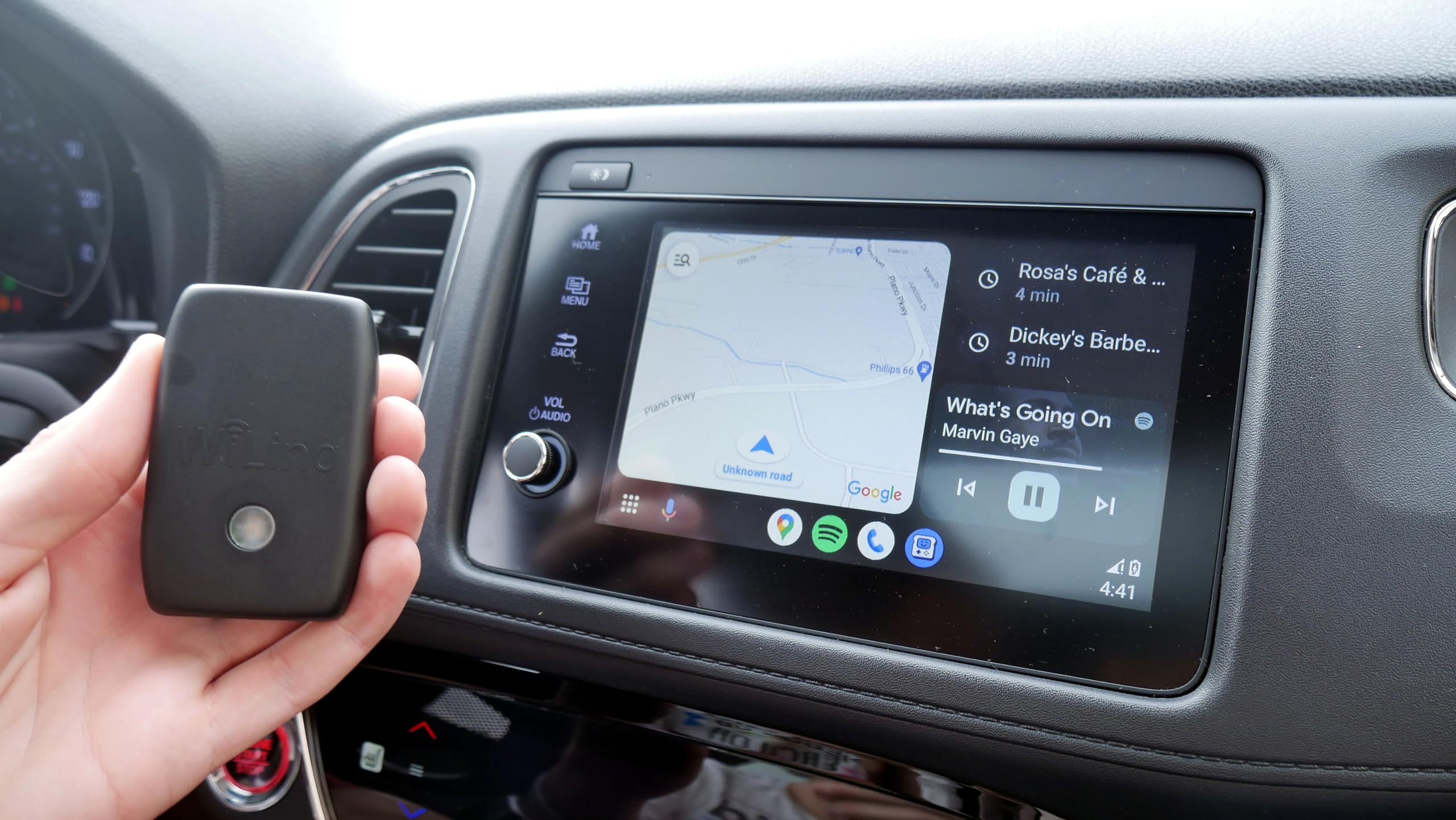 Wireless Android Auto Adapter Converter Dongle - converts Wired Android Auto to Wireless | Easy Plug-and-Play | No App Required |GROM WiLinq