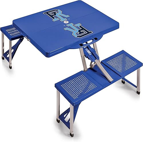 Vista 57 de PICNIC TIME NCAA North Carolina Tar Heels Folding Picnic Table - Camping Table - Outdoor Table with Umbrella Hole Negro