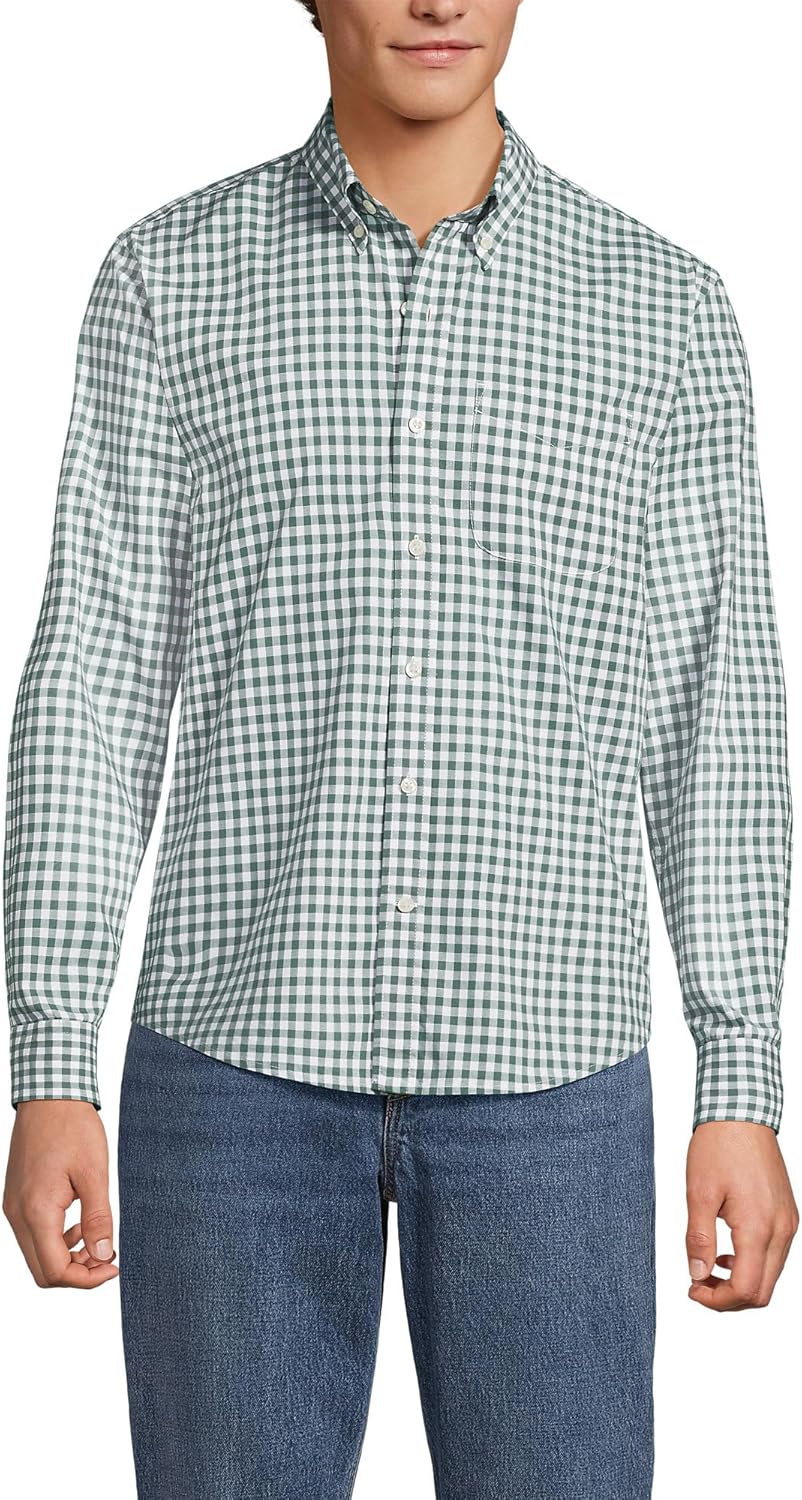 Lands' End Men's Traditional Fit Essential Lightweight Poplin Shirt