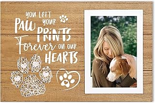 ElegantPark Dog Picture Frame Memorial Gifts for Loss of Dog You Let Your Paw Prints Forever on Our Hearts Memorial Picture Frame for Dog Remembrance Sympathy Gifts 4x6 Photo Frame