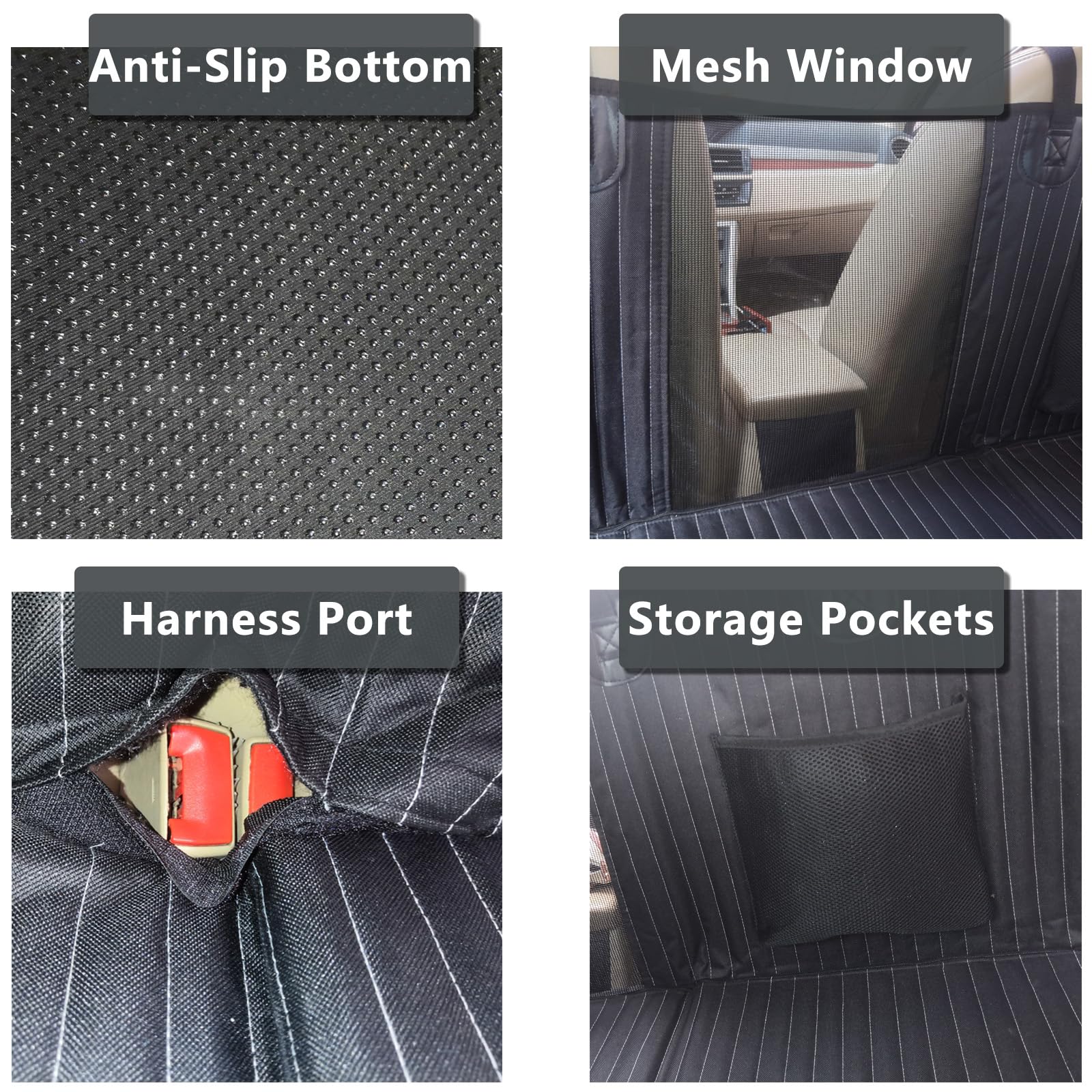 Back Seat Extender for Dogs, Dog Car Seat Cover, Back Seat Bridge Gap Filler, Non-Inflatable Car Camping Mattress Bed, Dog Hammock for Truck SUV (Grey) - image 4
