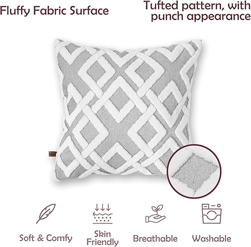 Miniatura 2 de HAMUR - Juego de 2 fundas decorativas para cojín de 18 x 18 pulgadas, suaves, duraderas, para decoración del hogar, sofá, sala de estar, dormitorio