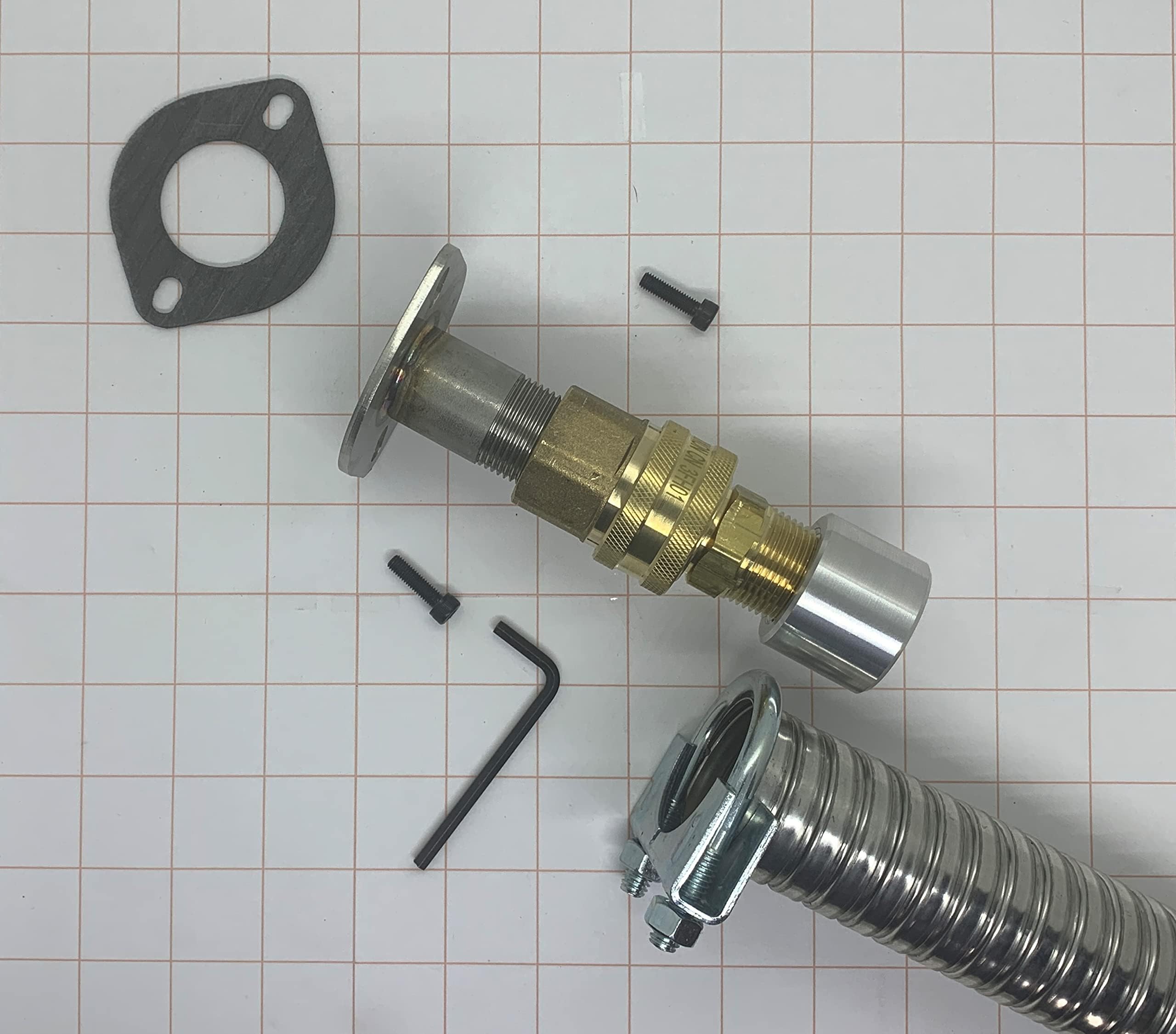 for Champion Generator 2-Hole Round #80 Cover Plate 1-1/2" Steel tubing Exhaust Extension with Quick Disconnect (1-1/2" QD (2' W) EX)