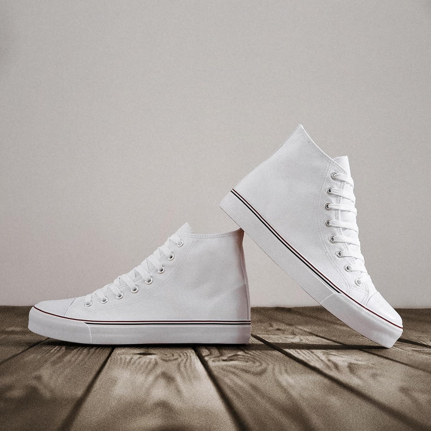 ZGR Men's High Top Canvas Sneakers Lace Up Classic Casual Walking Shoes - Image 3