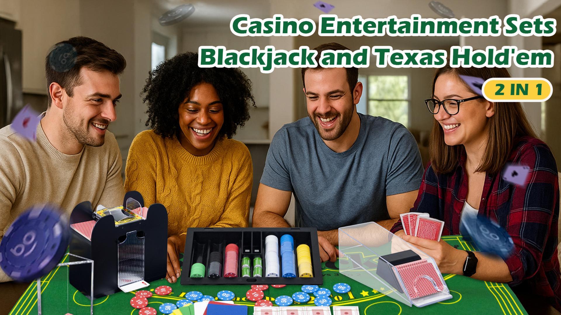 Amazon.com: Casino Table Game Set,Blackjack/Texas Hold'em/Poker