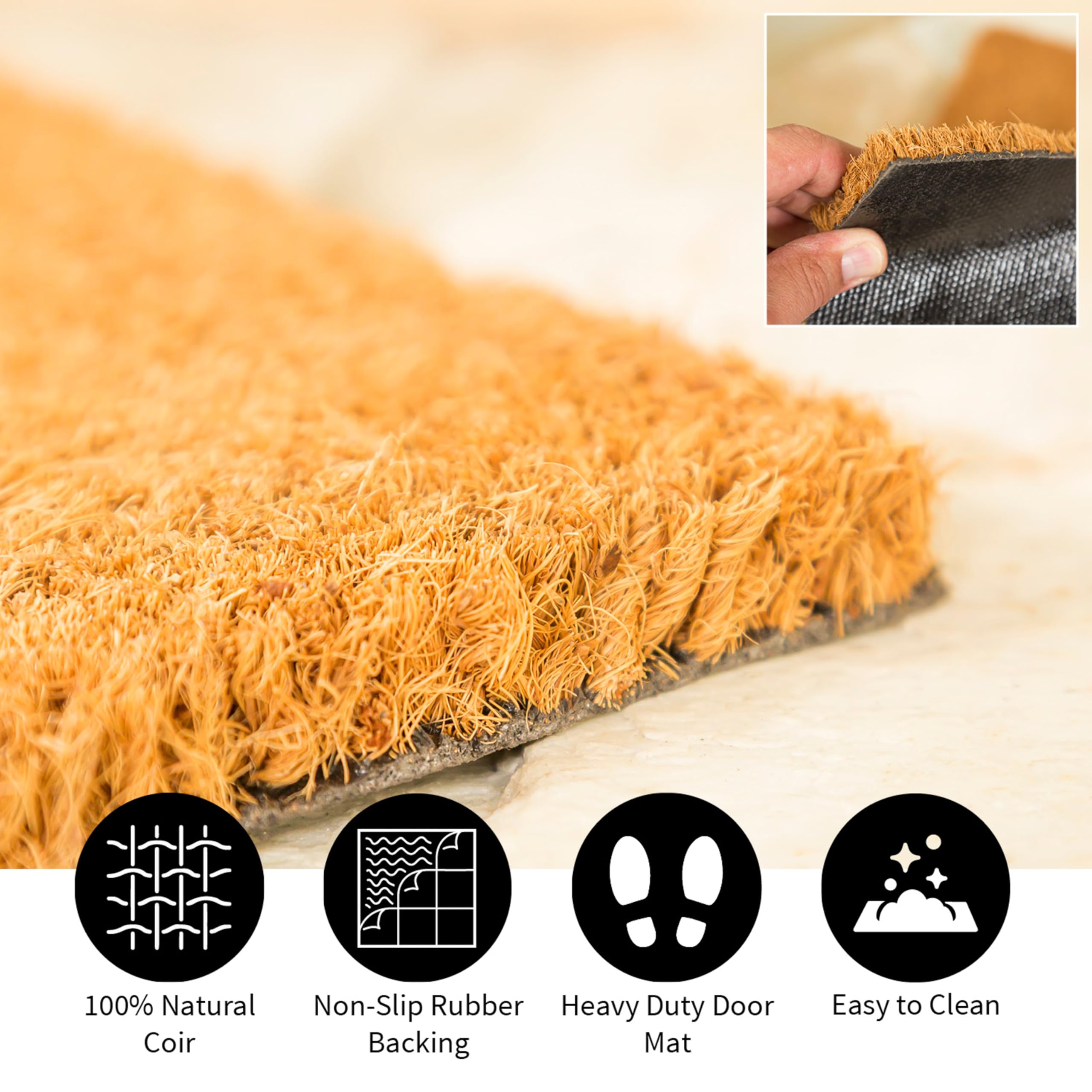 Muddy Mat Reviews ZENQA Heavy Duty Coir Door Mat Outdoor Indoor