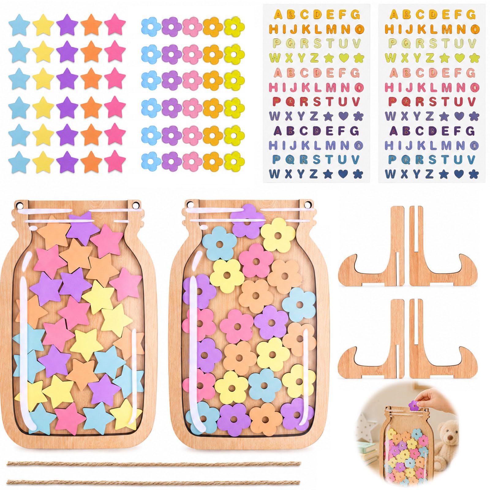 2 Star Jar Reward System with 30 Stars and 30 Flowers