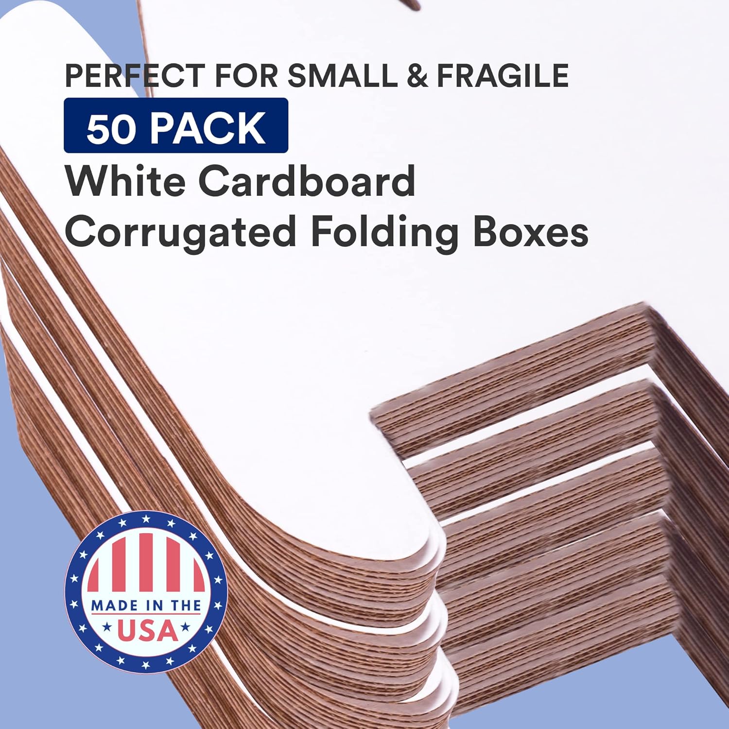 BOX USA Small Shipping Boxes 10"L x 6"W x 2"H, 50-Pack | Foldable Corrugated Cardboard Crush-Proof Box for Shipping, Packing, Moving and Storage 10x6x2