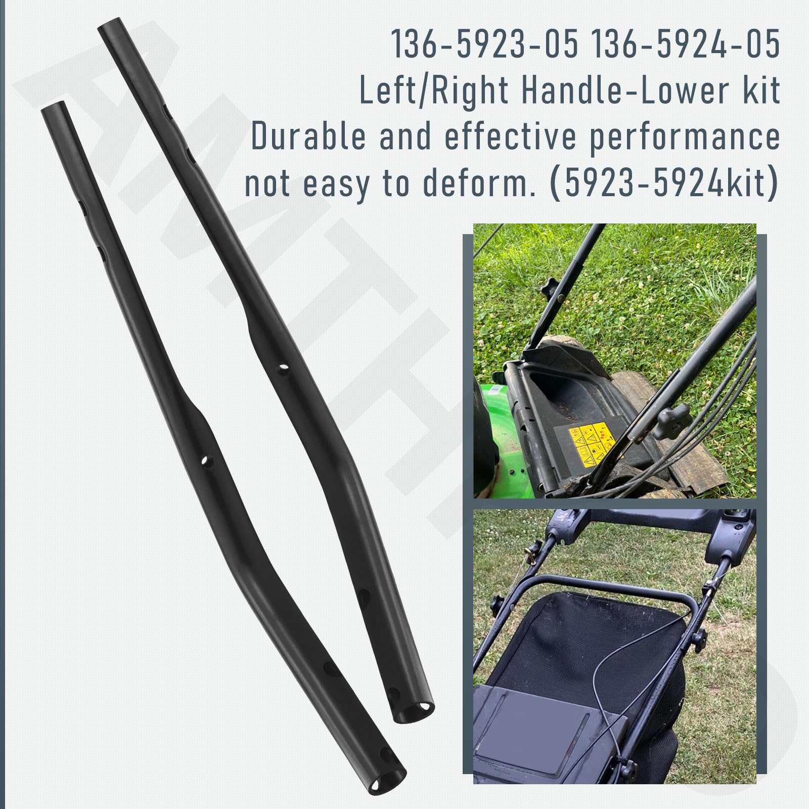 AMTHKNO 136-5923-05 136-5924-05 Kit poignée inférieure gauche/droite, compatible avec Toro 136-5923-05 136-5924-05, convient aux tondeuses 53,3 cm, remplace 127-0657-05 Modèles :