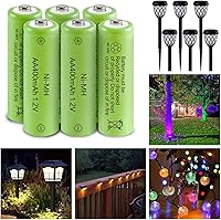 Vista 3 de JINTION Baterías AA recargables solares Ni-MH doble A 400 mAh paquete de 8