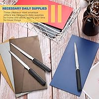 Vista 5 de Zonon Abrecartas de oficina, 3 piezas de acero inoxidable con borde de cuchillo, abridores de sobres, cuchillos ligeros para cartas de mano