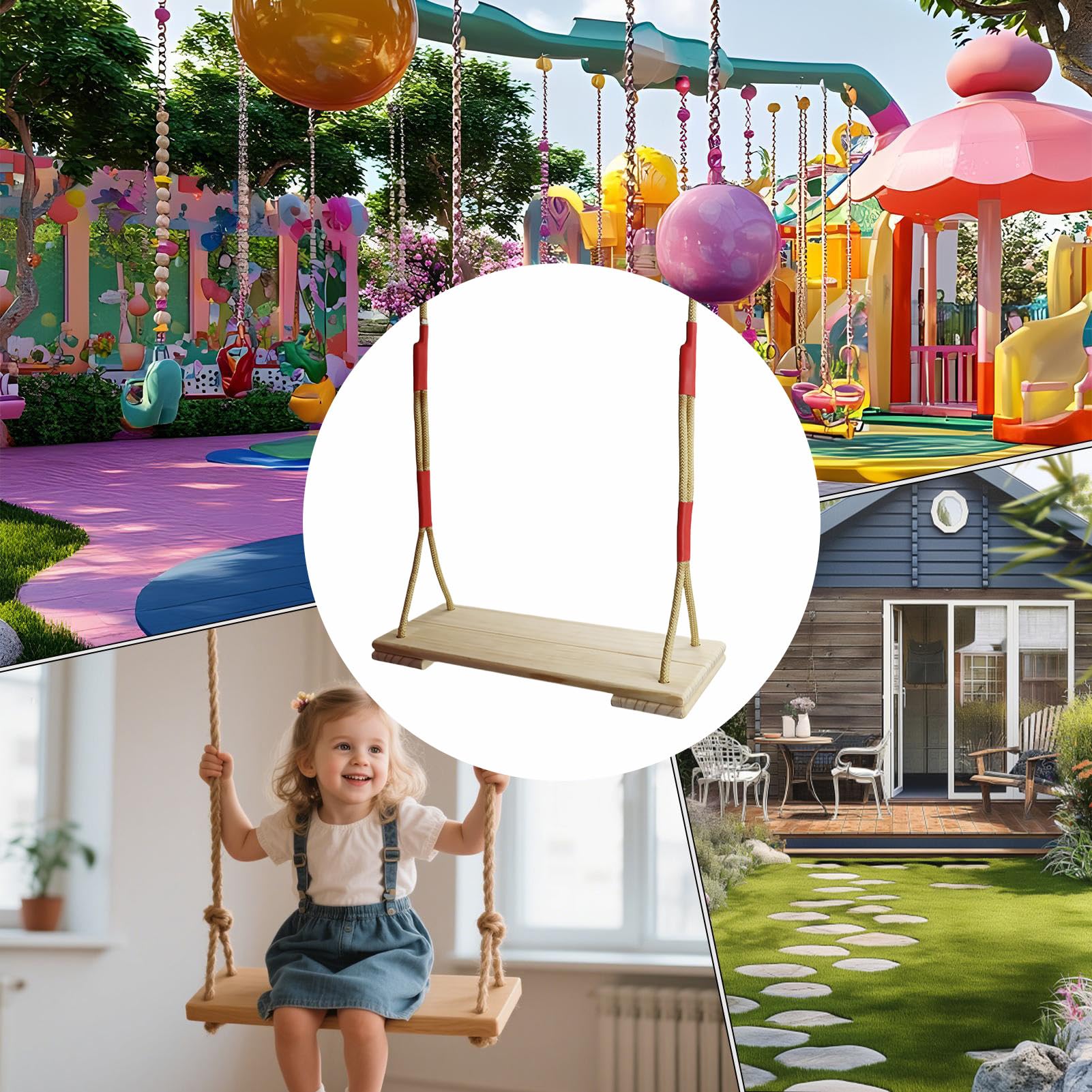 Stuhl aus Holz für den Außenbereich, Kindersitz mit verstellbarer Höhe, bequemes Sportzubehör für Terrasse, Garten, Terrasse, Park