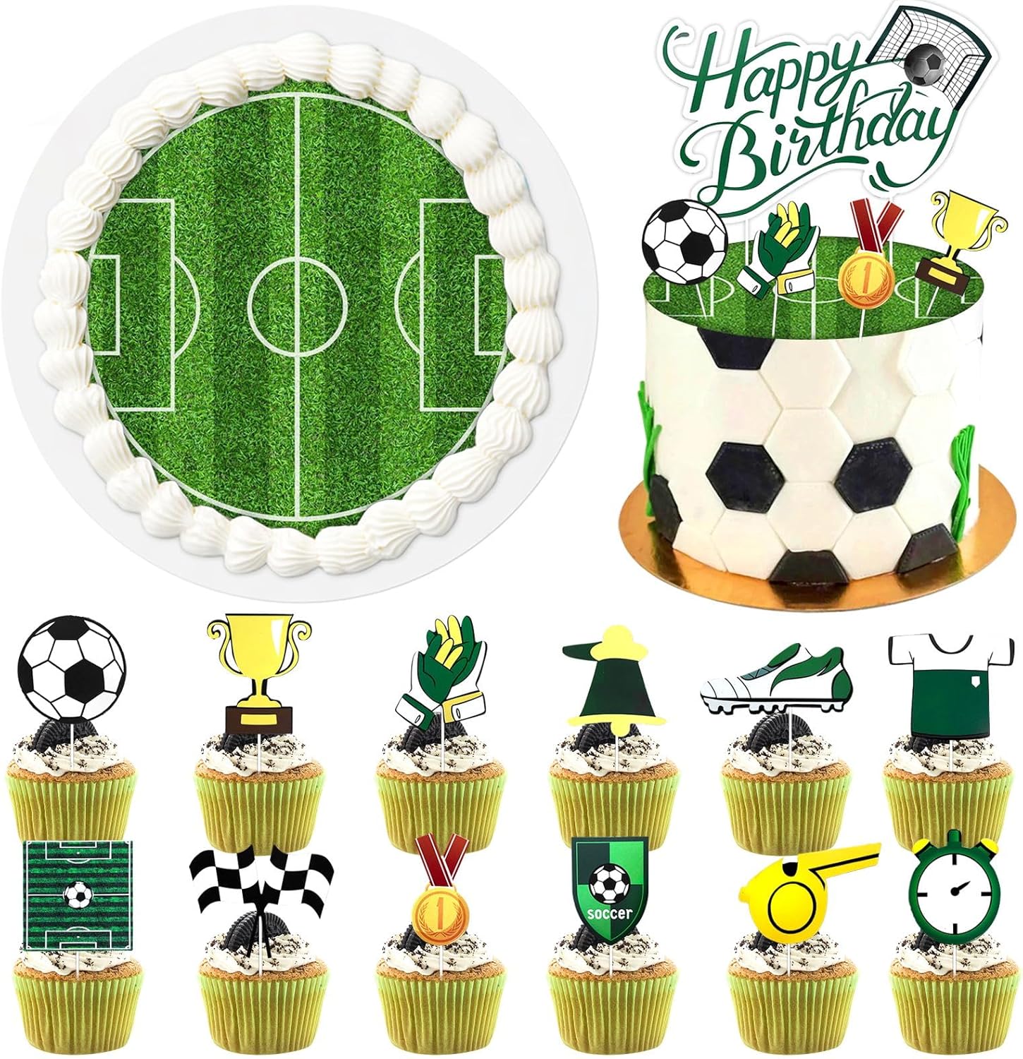 Fußball Tortenaufleger Essbar - 20cm Kuchen Deko Für Kindergeburtstage