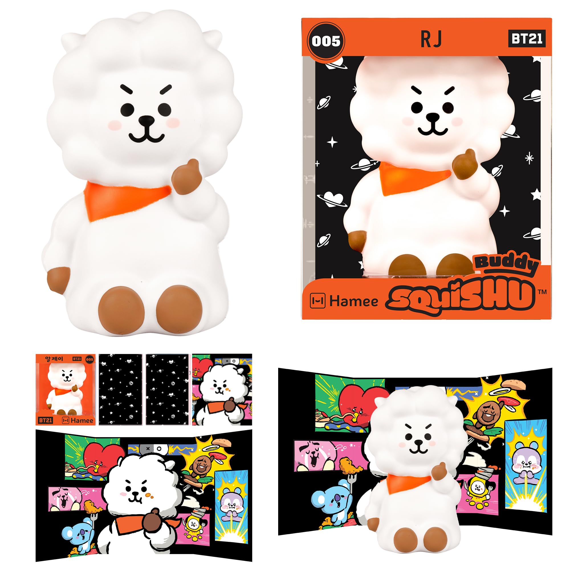 くまʕ。•ﻌ•。ʔꔛᰔᩚ。 Amazon.com: Hamee SquiSHU Buddy LINE Friends BT21 RJ, Cute
