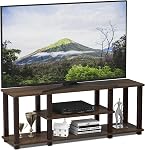 Furinno Turn-N-Tube TV Restez debout. 3-Tier Pas d'outils 3D Centre de divertissement, TV Console pour TV jusqu'à 50 Inch, pour le salon, Chambre, Amber Pine